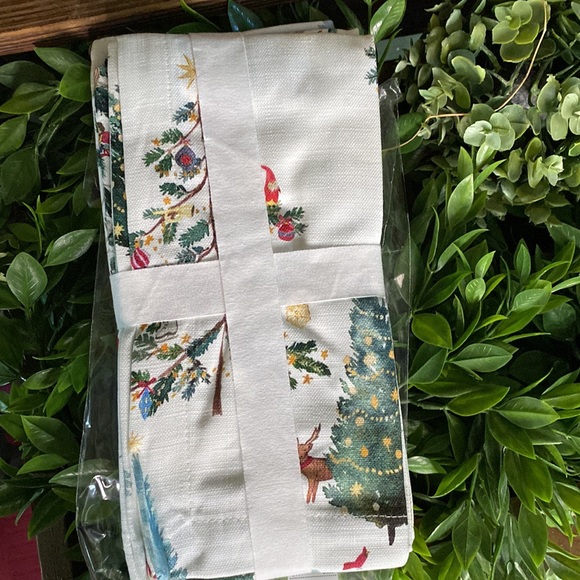 Potter Barn Rustic Charm Christmas In The Country Cotton Napkins -Set Of 4 - Picture 10 of 16